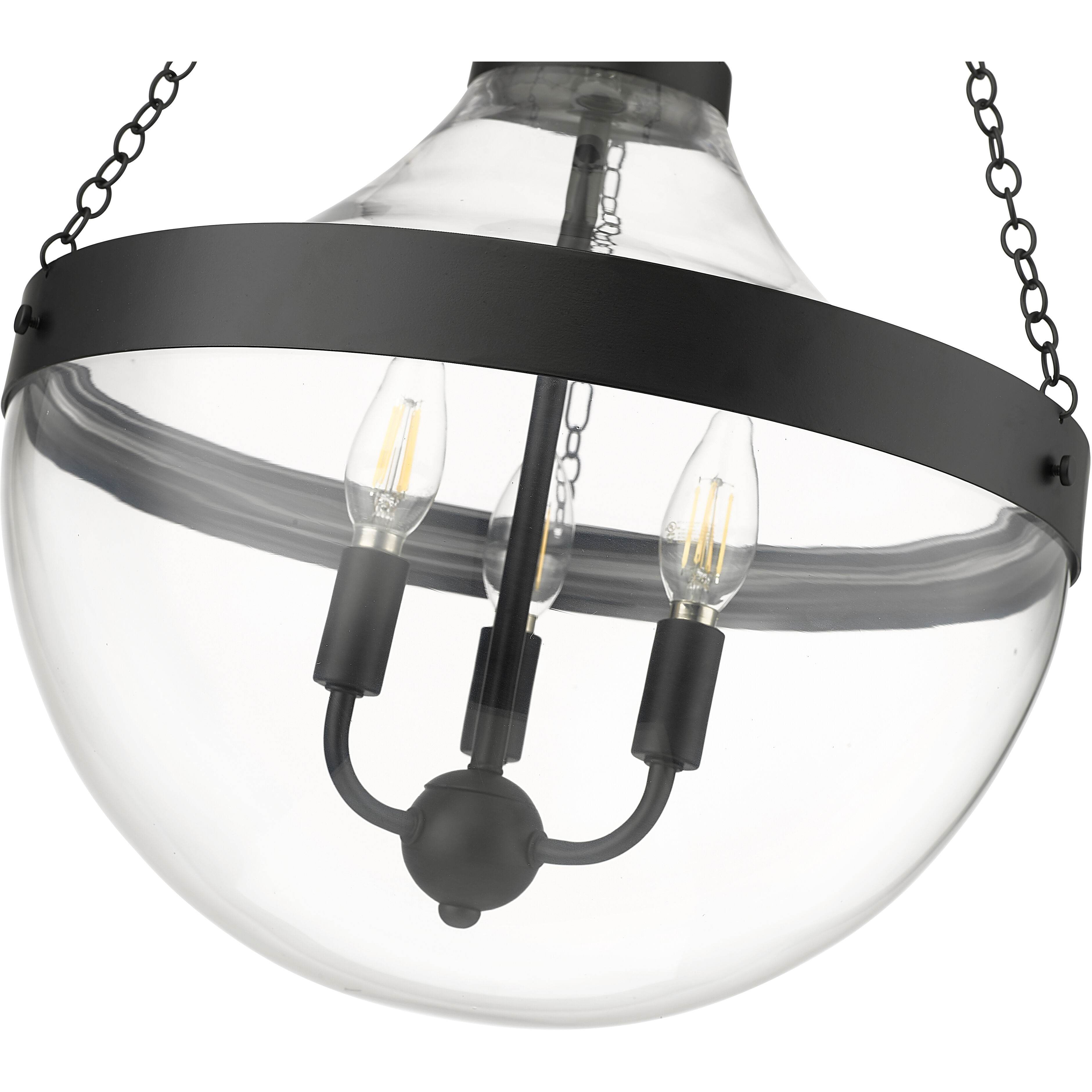 Clarra 3 Light 15.7 inch Matte Black Pendant Ceiling Light
